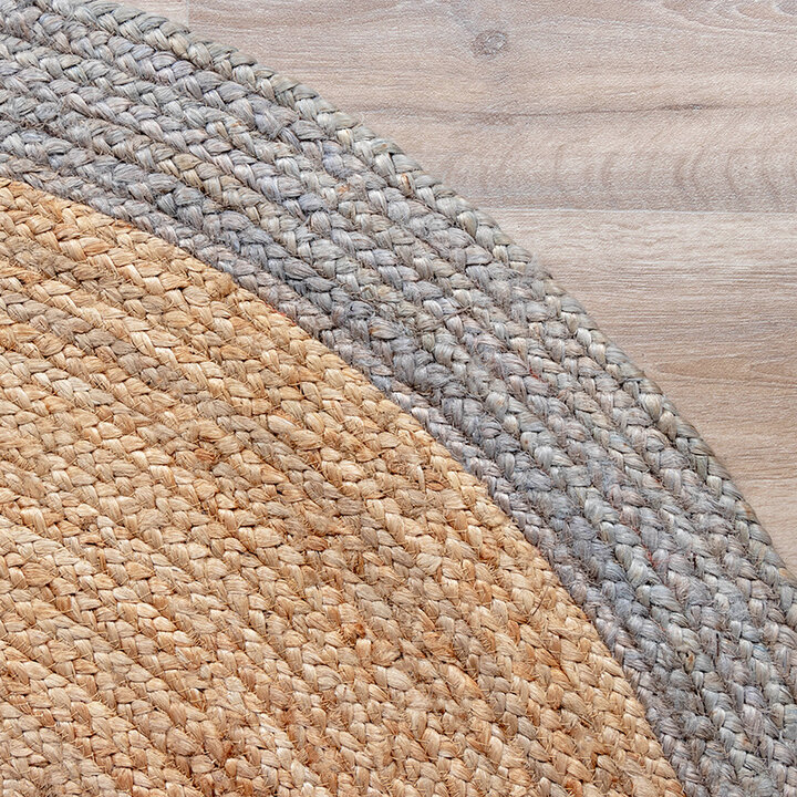 Jute Matta - Fair Rund Natur/Grå