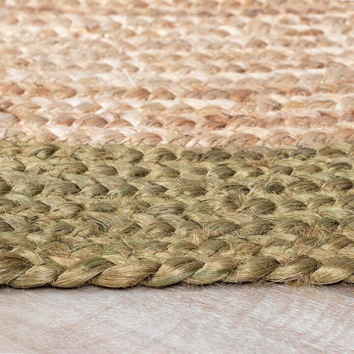Jute Matta - Fair Rund Natur/Grönt