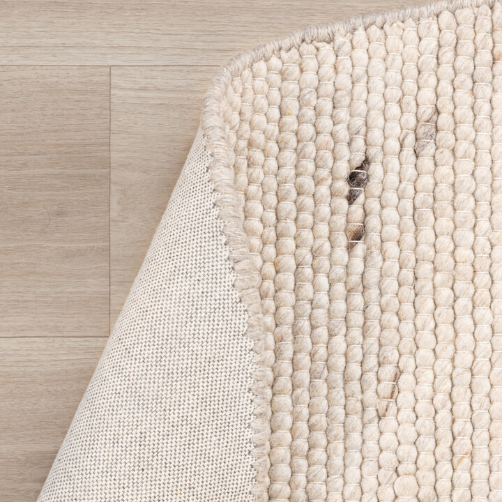 Oval Ullmatta - Feline Vit/Melerad