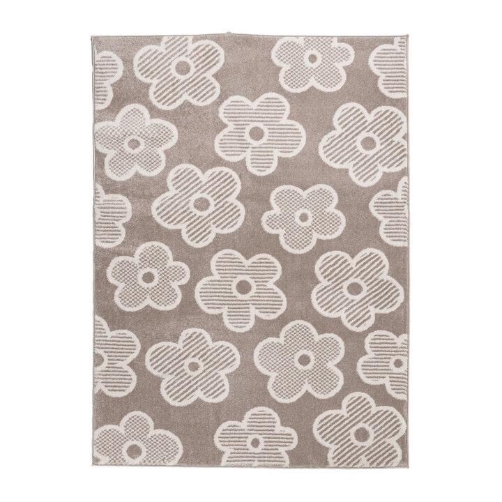 Barnrumsmatta - Bowie Flower Taupe