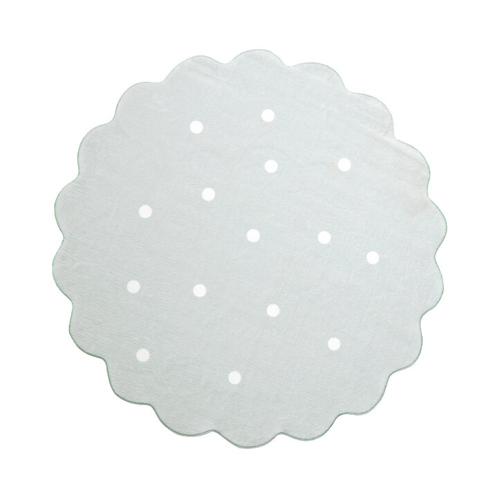 Rund Matta För Barnrum - Cloudy Dots Mintgrön