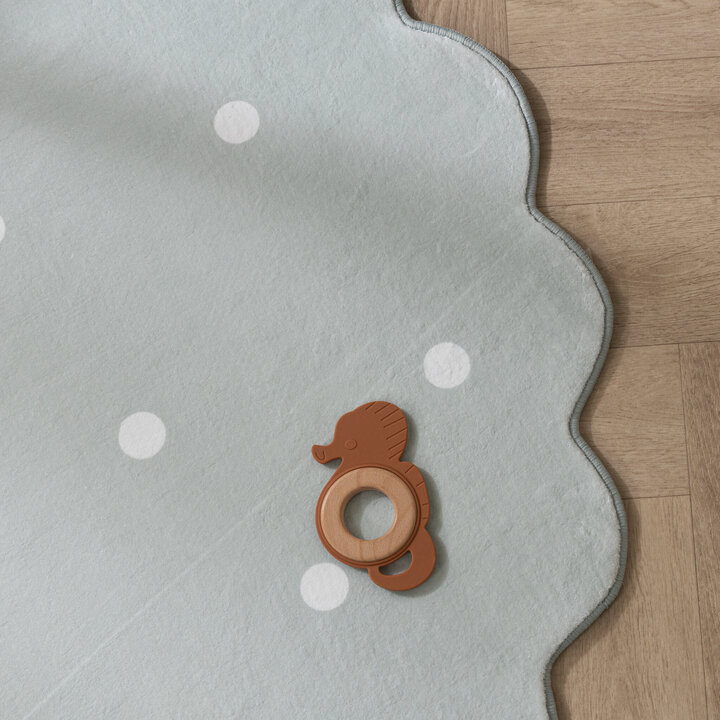 Rund Matta För Barnrum - Cloudy Dots Mintgrön