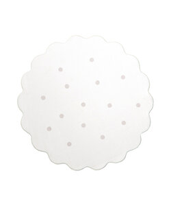 Rund Matta För Barnrum - Cloudy Dots Vit