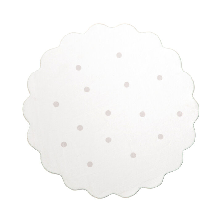 Rund Matta För Barnrum - Cloudy Dots Vit