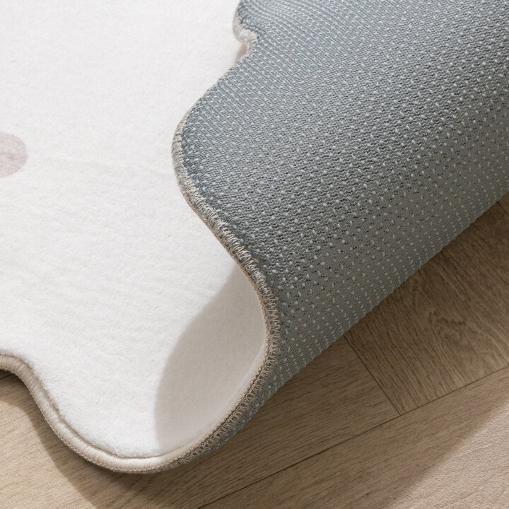Rund Matta För Barnrum - Cloudy Dots Vit