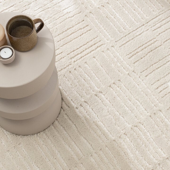 Skandinavisk Matta - Yune Lines Gräddvit