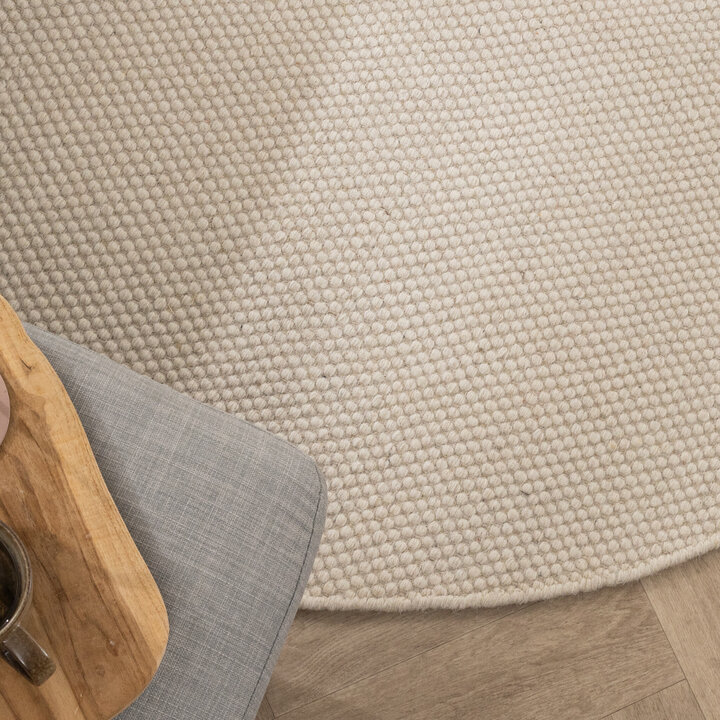 Rund Ullmatta - Bliss Gräddvit