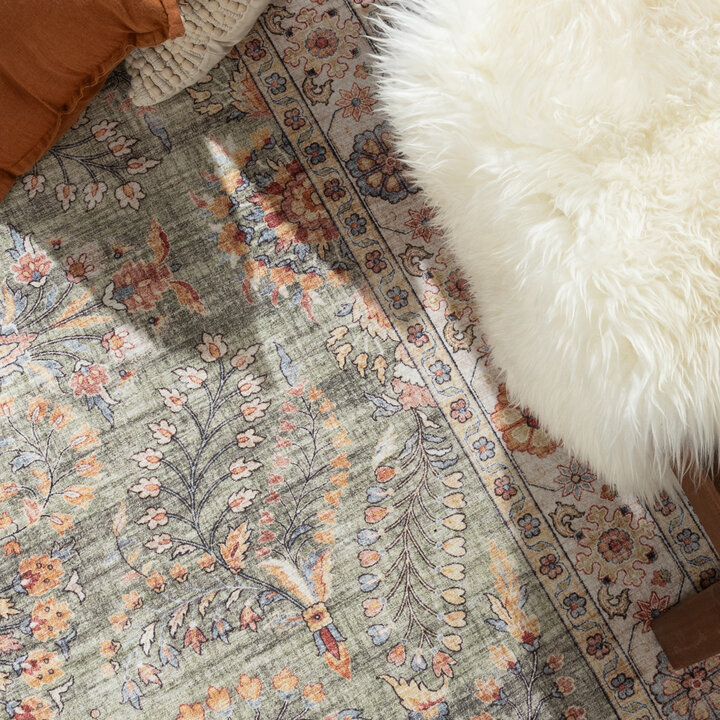 Vintage Utomhusmatta - Santo Flora Olivgrön