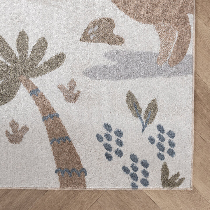 Tvättbar Barnmatta - Mace Dino Gräddvit