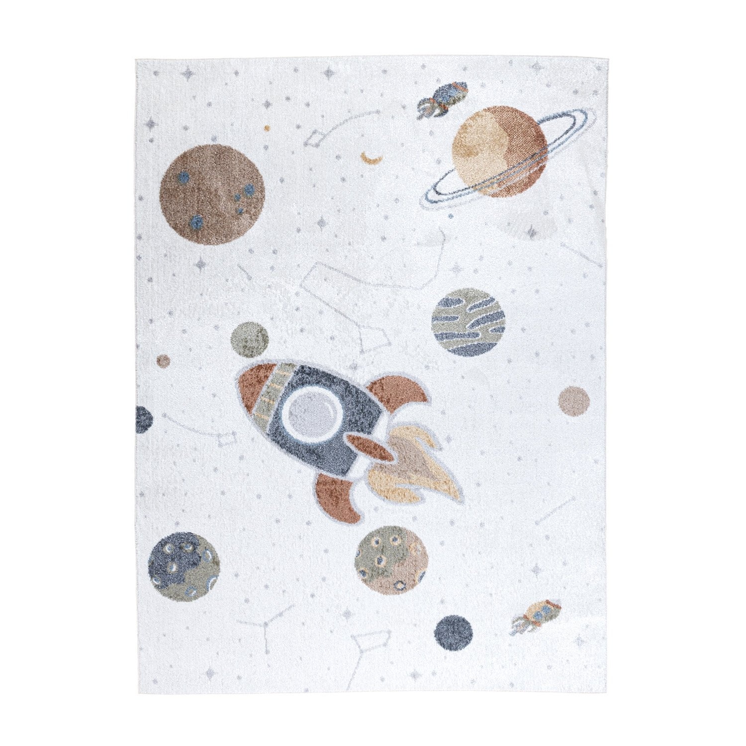 Tvättbar Barnmatta - Mace Rocket Gräddvit - sfeer