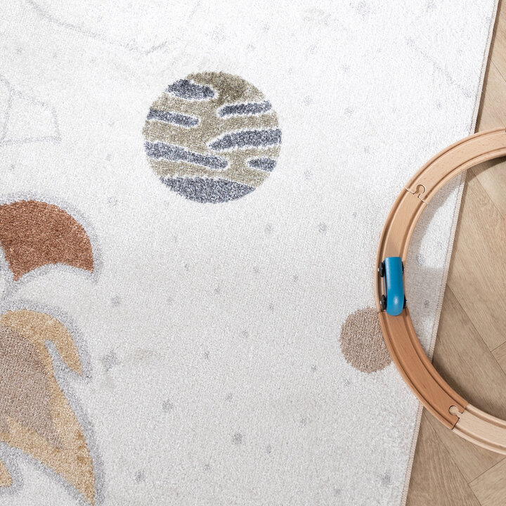 Tvättbar Barnmatta - Mace Rocket Gräddvit