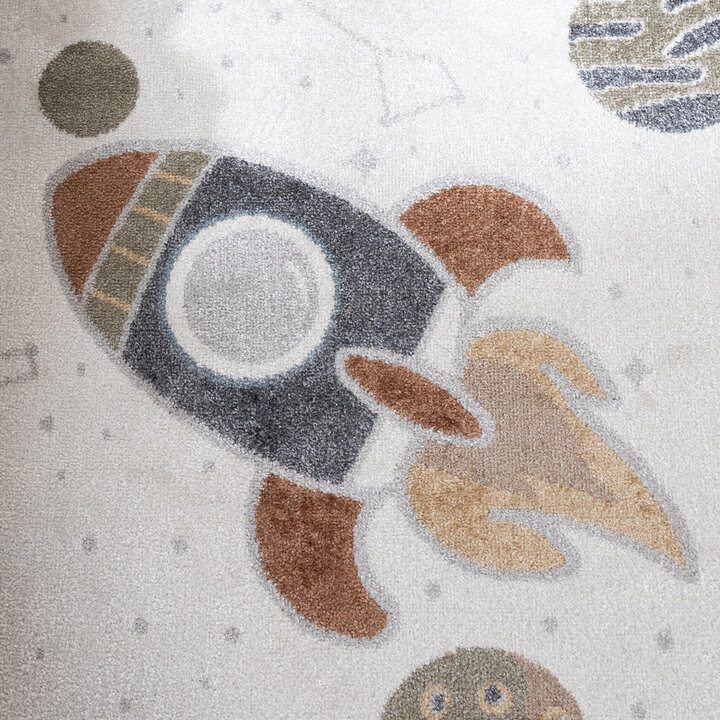 Tvättbar Barnmatta - Mace Rocket Gräddvit