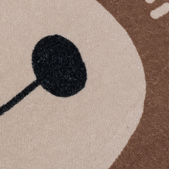 Rund Tvättbar Barnmatta - Sammy Bear Brun