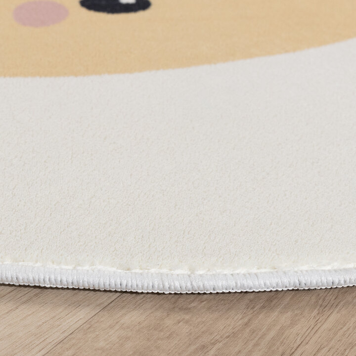 Rund Tvättbar Barnmatta - Sammy Giraffe Gul