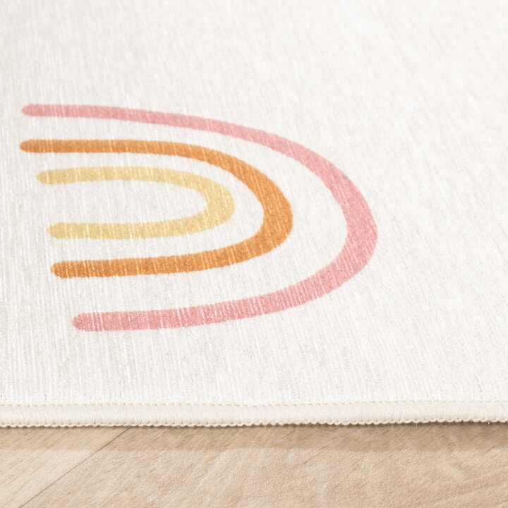 Tvättbar Barnmatta - Evi Rainbow Flerfärgad