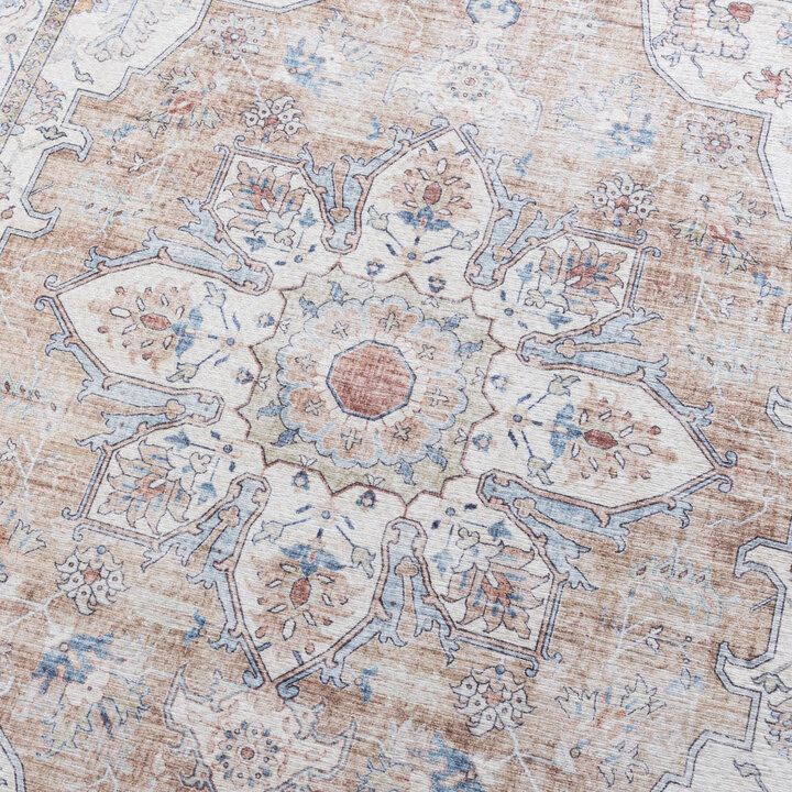 Tvättbar Löpare - Domingo Mandala Beige