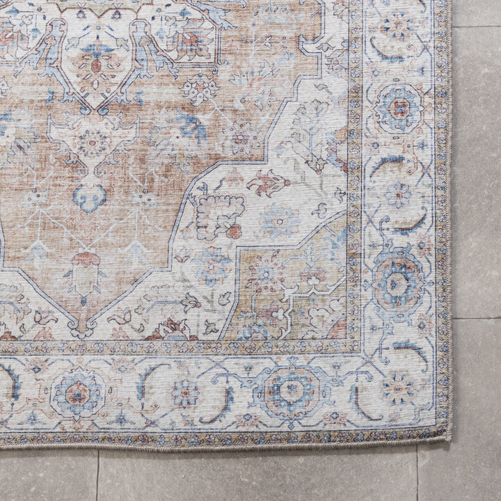 Tvättbar Löpare - Domingo Mandala Beige