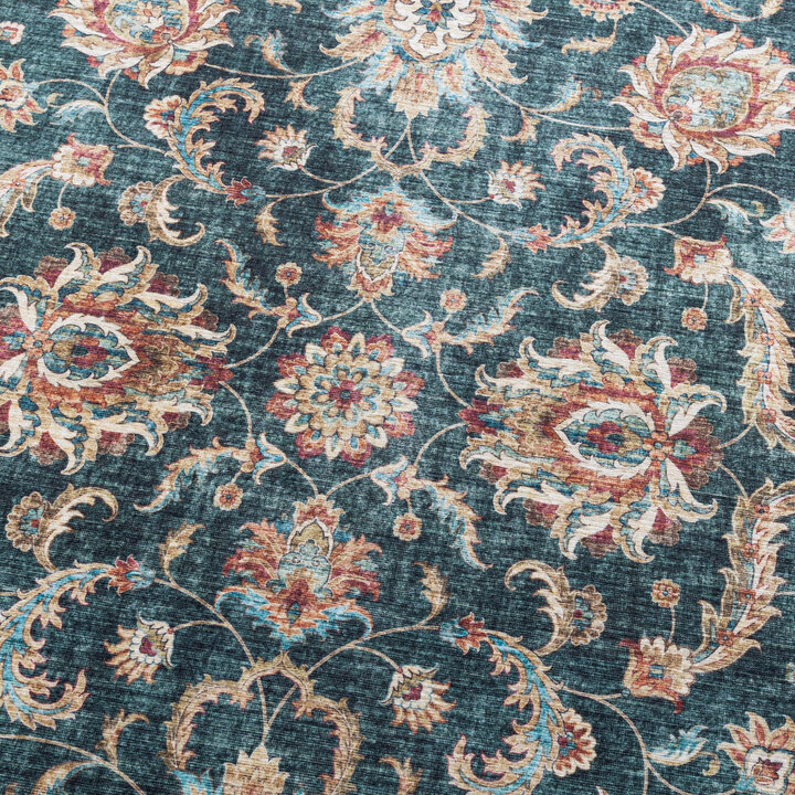 Tvättbar Löpare - Domingo Oriental Mörkgrön