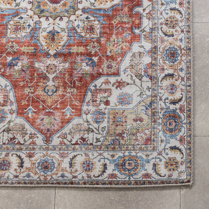 Tvättbar Löpare - Domingo Mandala Terrakotta