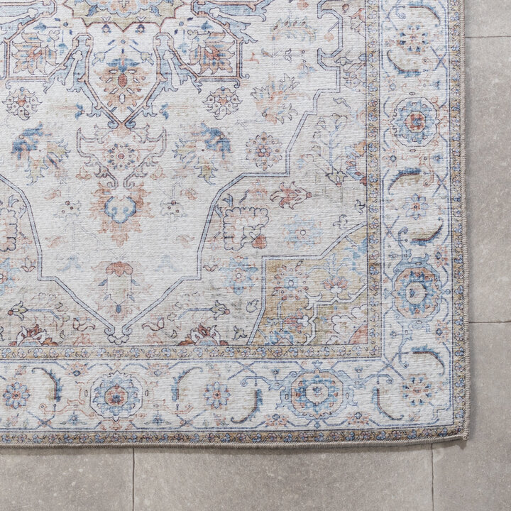 Tvättbar Löpare - Domingo Mandala Vit