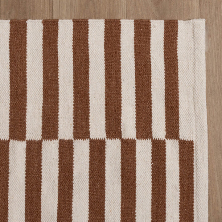 Randig Modern Matta - Dazzle Blocks Brun/Vit