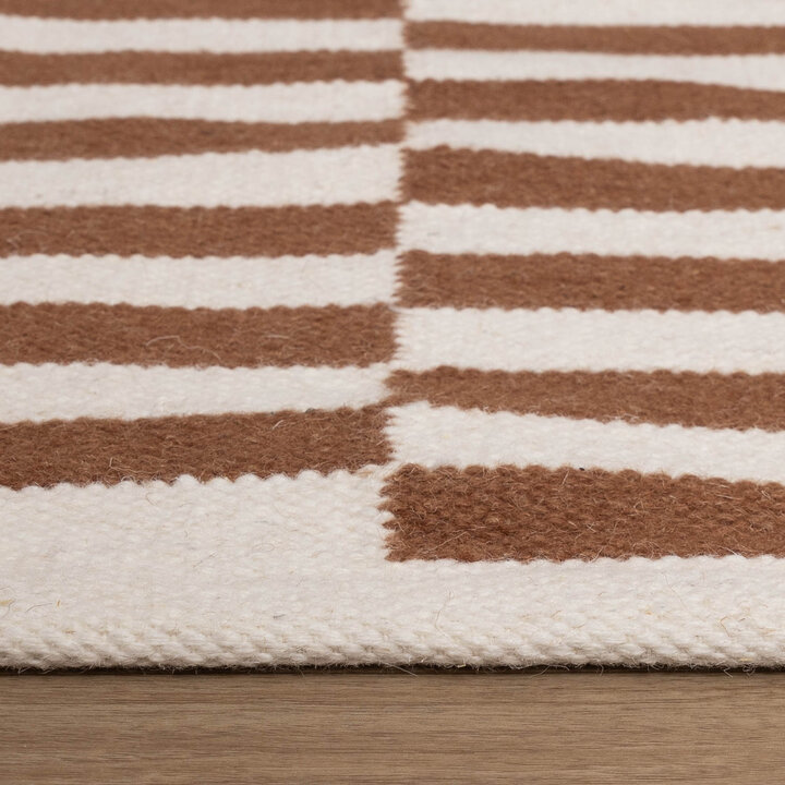 Randig Modern Matta - Dazzle Blocks Brun/Vit