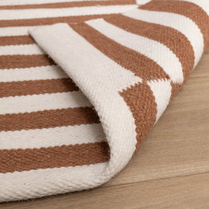 Randig Modern Matta - Dazzle Blocks Brun/Vit