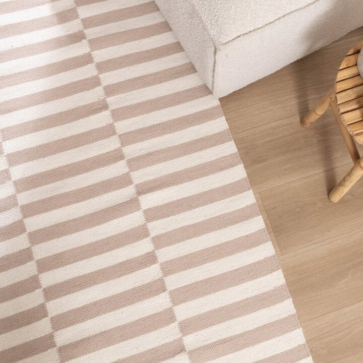 Randig Modern Matta - Dazzle Blocks Beige/Vit