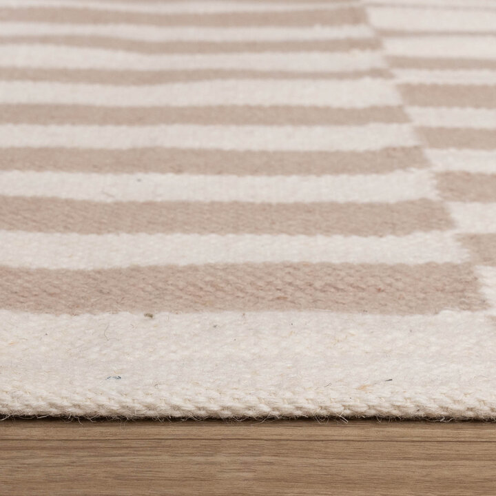 Randig Modern Matta - Dazzle Blocks Beige/Vit