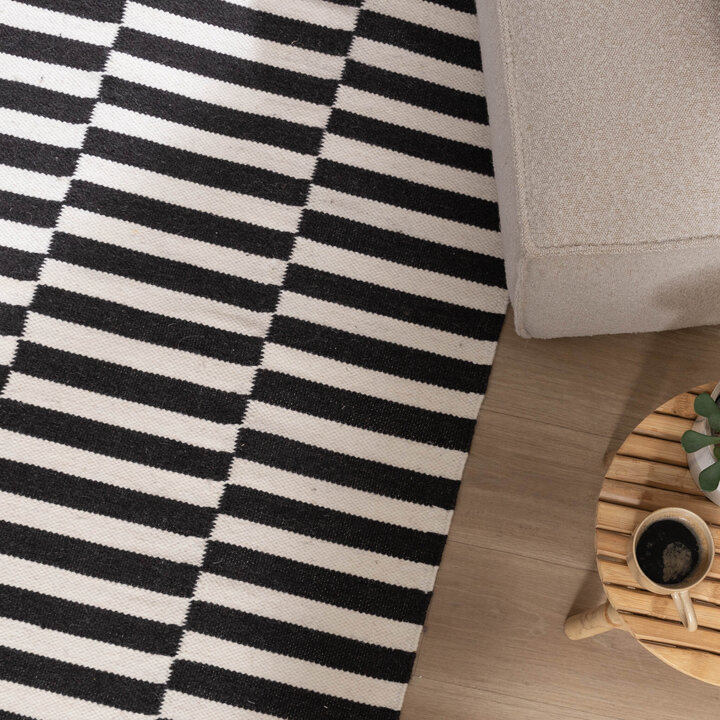 Randig Modern Matta - Dazzle Blocks Svart/Vit