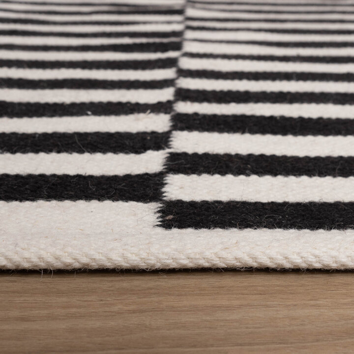 Randig Modern Matta - Dazzle Blocks Svart/Vit