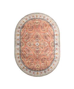 Oval Utomhusmatta Vintage - Santo Flora Terrakotta