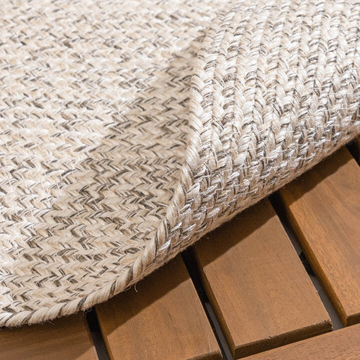 Rund Utomhusmatta I Jute - Bali Vit