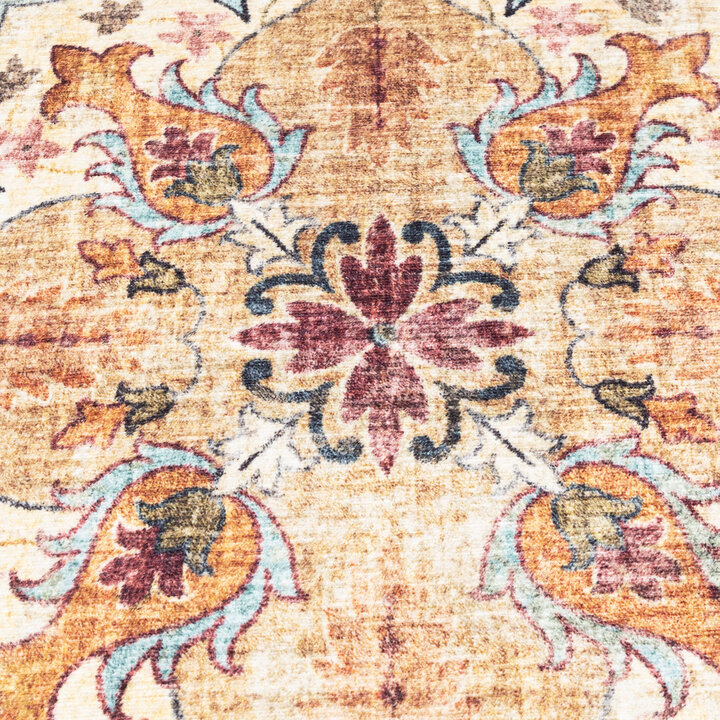 Rund Vintage Utomhusmatta - Santo Mandala Ljusblå