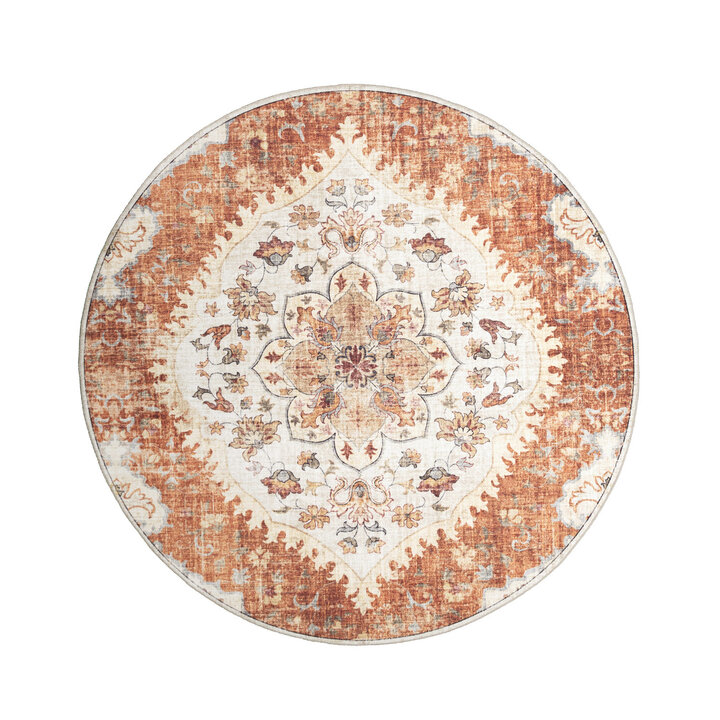 Rund Vintage Utomhusmatta - Santo Mandala Terrakotta