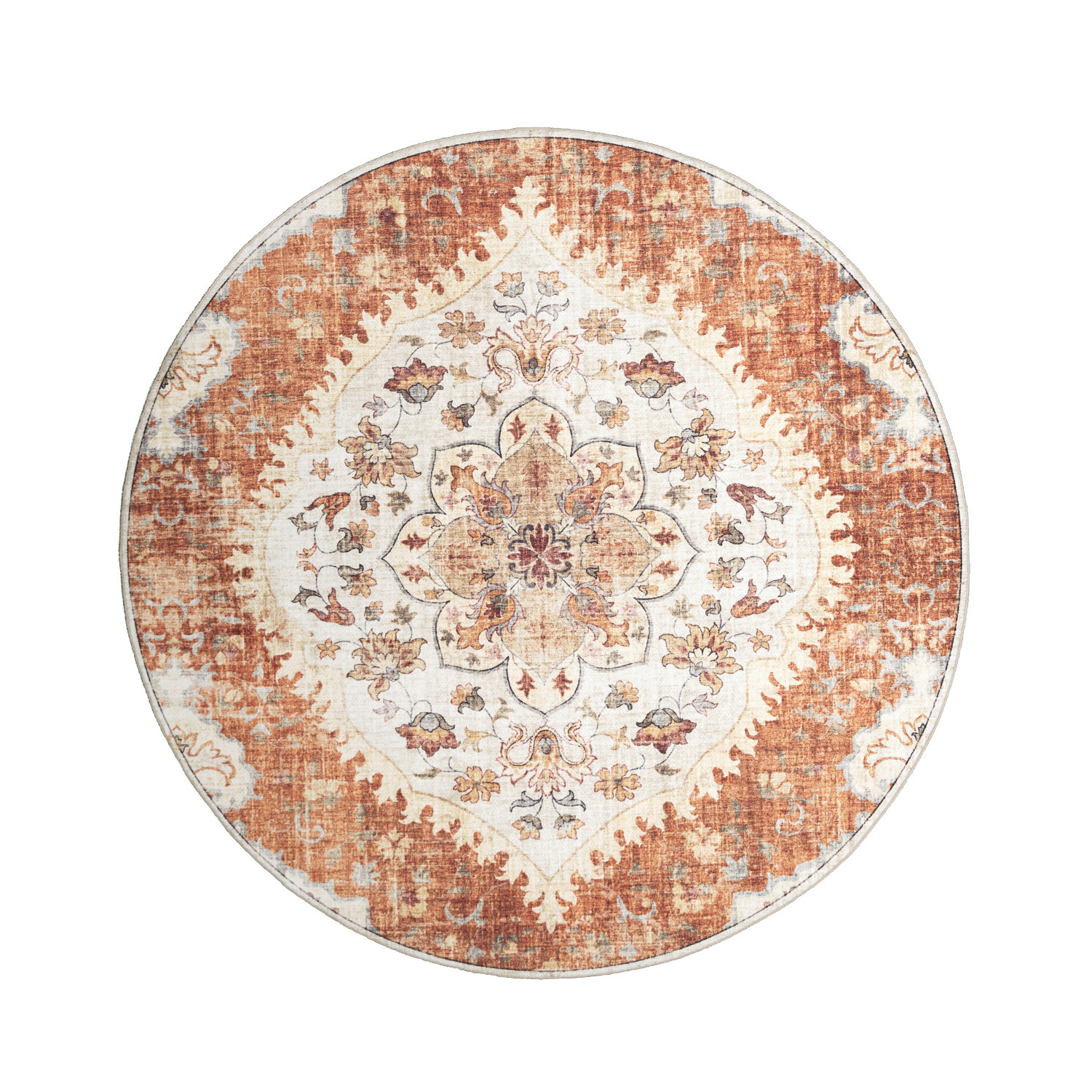 Rund Vintage Utomhusmatta - Santo Mandala Terrakotta - sfeer
