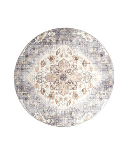 Rund Vintage Utomhusmatta - Santo Mandala Blå/Grå