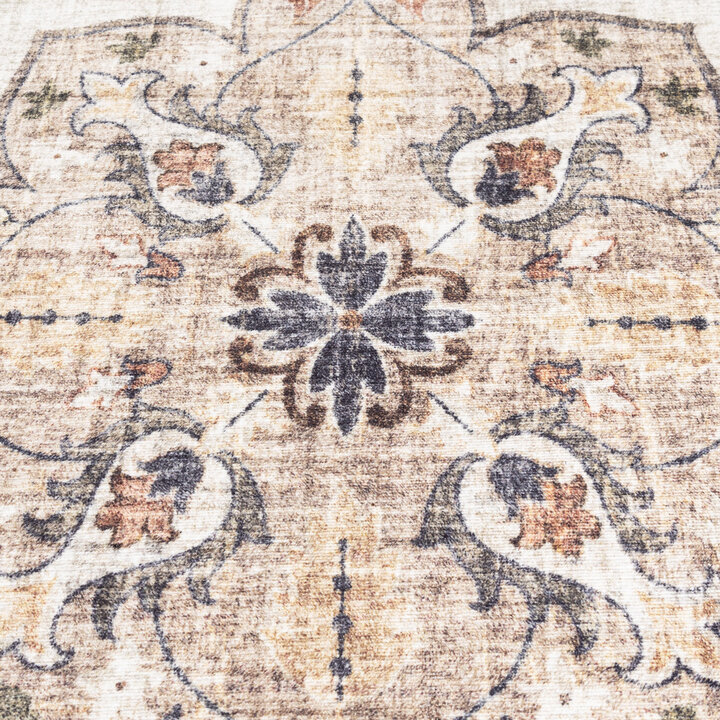 Rund Vintage Utomhusmatta - Santo Mandala Blå/Grå