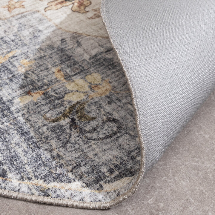 Rund Vintage Utomhusmatta - Santo Mandala Blå/Grå