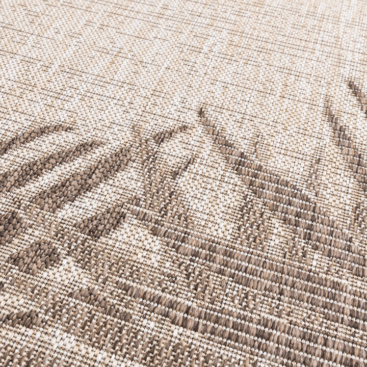 Rund Utomhusmatta - Tiga Edge Taupe