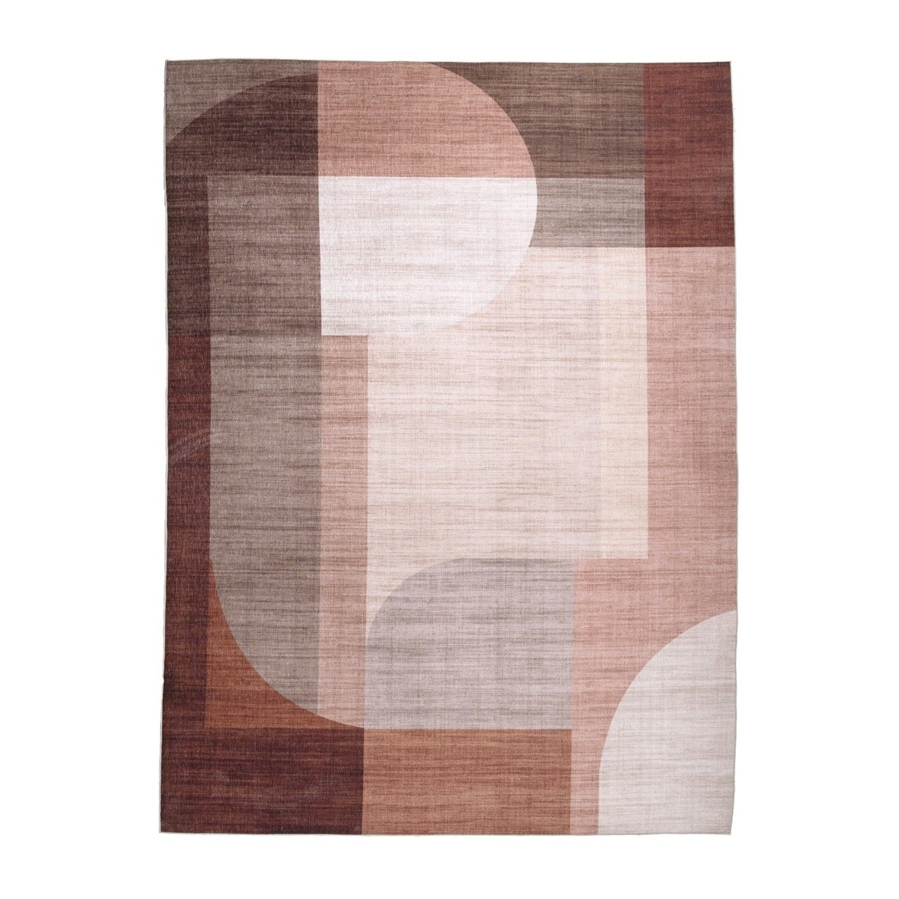 Abstrakt Utomhusmatta - Groovy Shapes Gräddvit/Terrakotta - sfeer