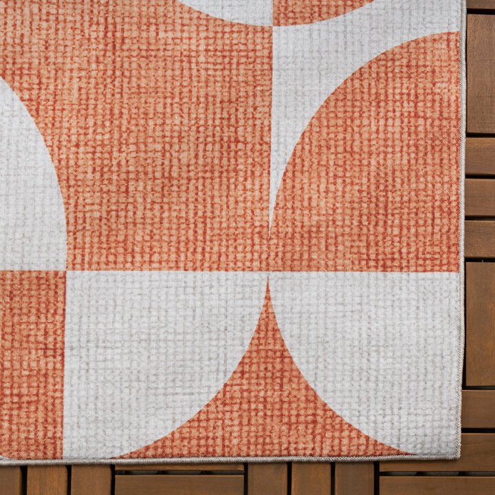 Abstrakt Utomhusmatta - Groovy Tiles Terrakotta