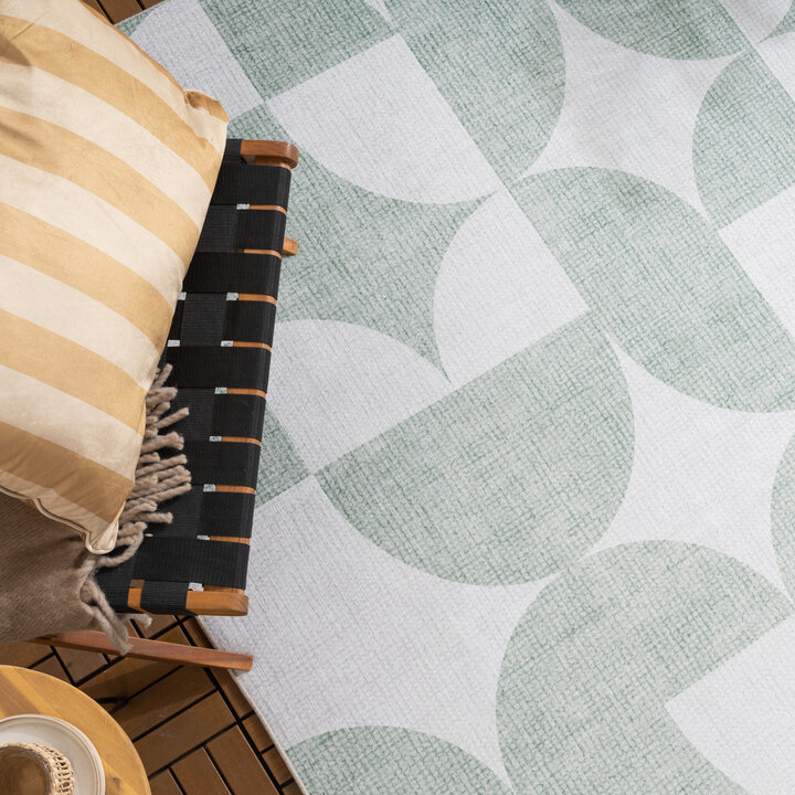 Abstrakt Utomhusmatta - Groovy Tiles Grön