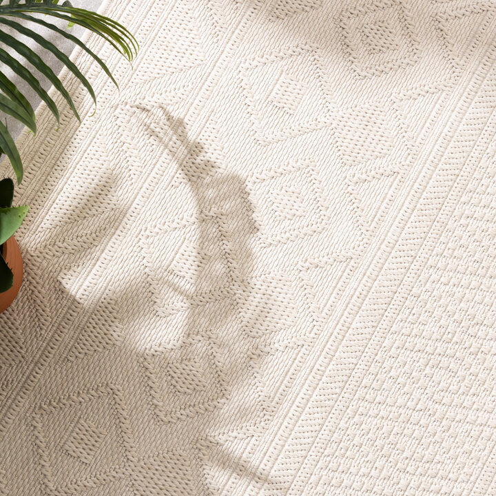 In- Och Utomhusmatta - Dunes Geo Gräddvit