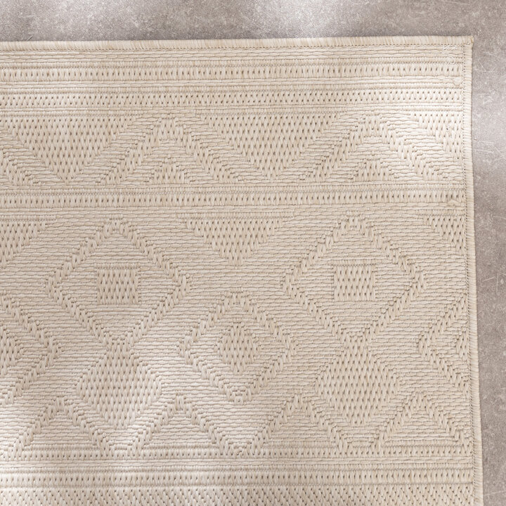 In- Och Utomhusmatta - Dunes Geo Gräddvit