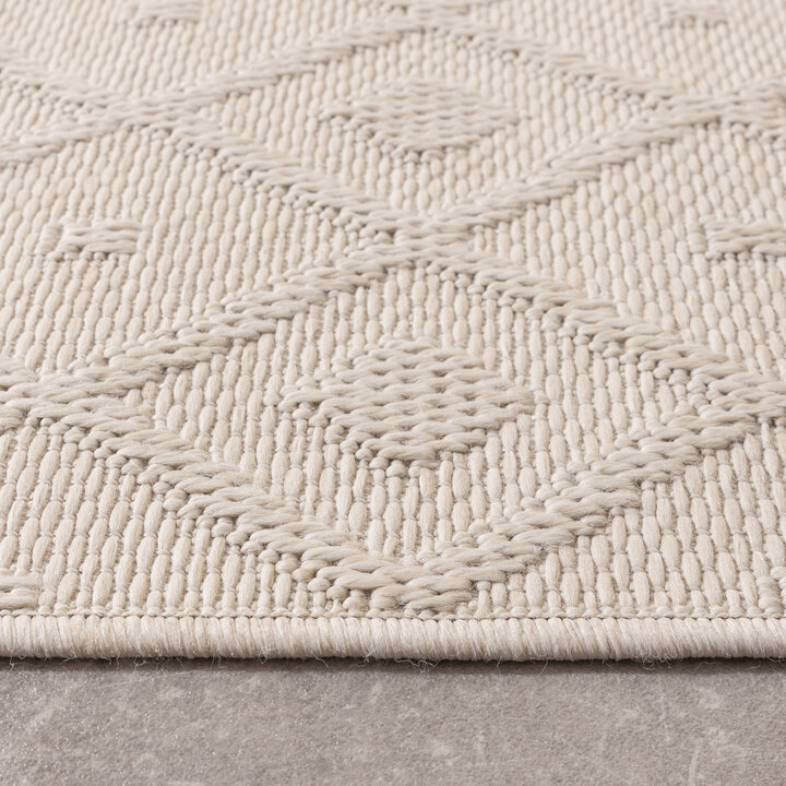 In- Och Utomhusmatta - Dunes Geo Gräddvit
