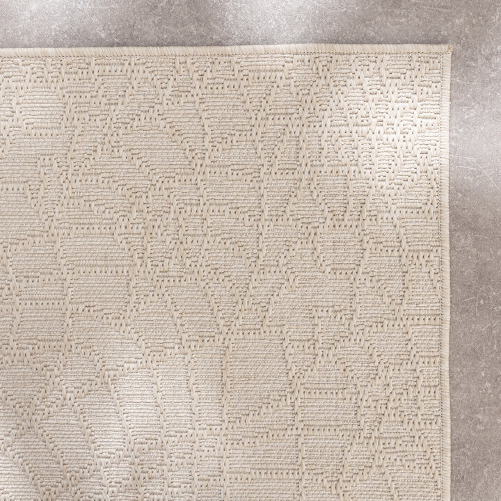 In- Och Utomhusmatta - Dunes Mandala Gräddvit