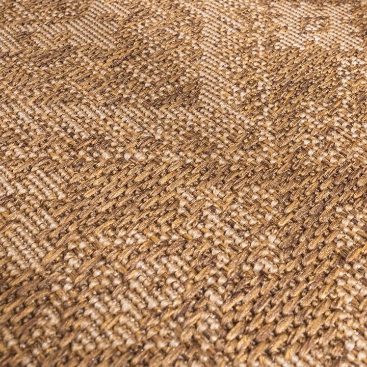 Rund Utomhusmatta I Jute - Mavi Medaillon Brun/Gräddvit