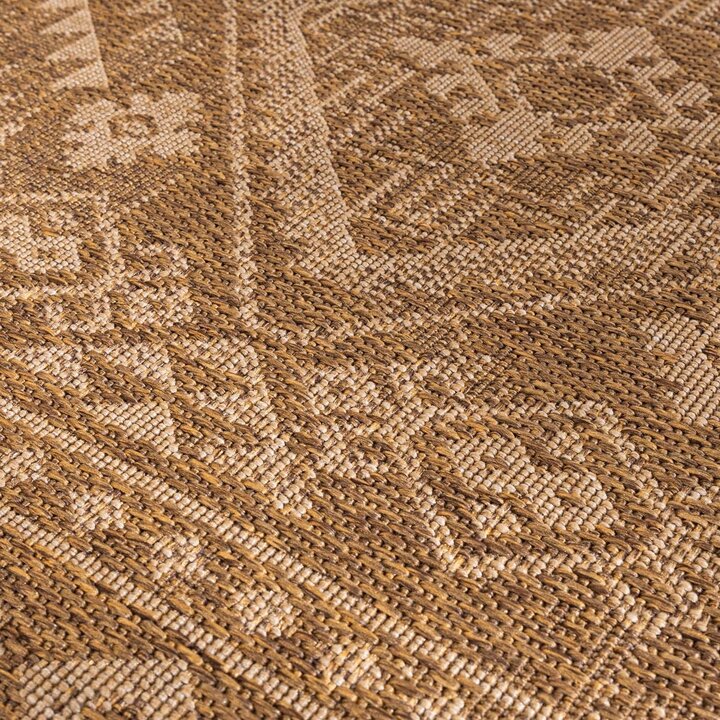 Utomhusmatta I Jute - Mavi Medaillon Brun/Gräddvit