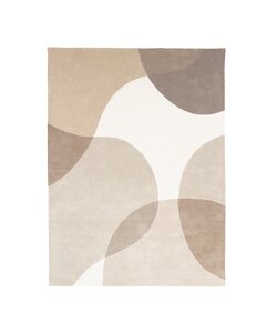 Abstrakt Matta I Ull - Clarice Gräddvit/Beige